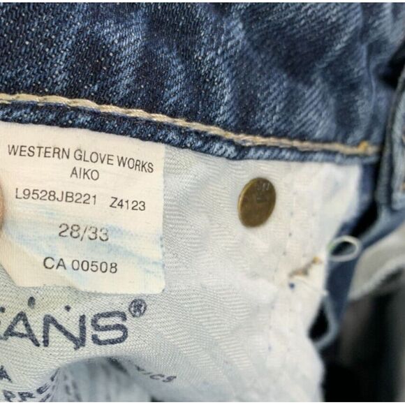 Silver Jeans Womens 28x32 Blue Aiko Flare Distressed Whiskered Stretch Denim - Picture 7 of 16